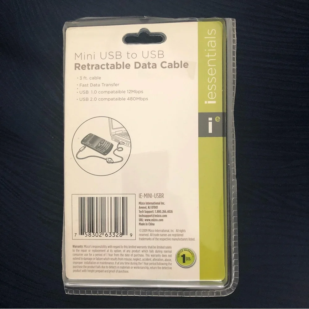 Retractable Mini USB Cable Cord